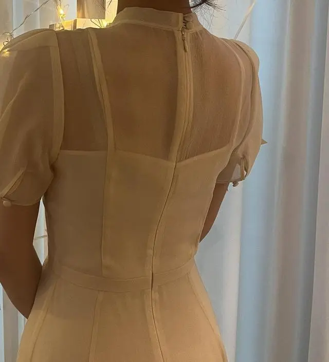 ★BAU by Bride And You★ LILLE Seethrough Puff shoulder ribb BRIDE AND YOU