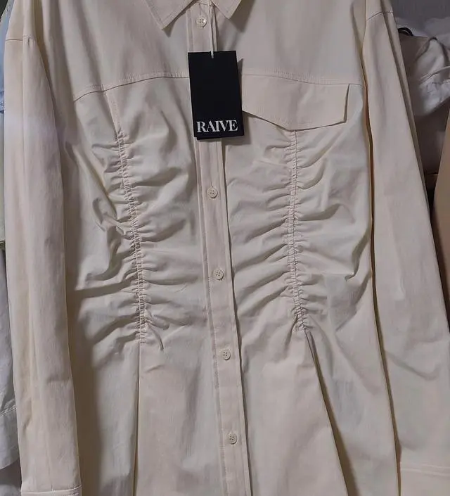 ★RAIVE★ Shirring Shirts Onepiece in Ivory VW2AO47003 Shirring Shirts Onepiece in Ivory VW2AO470-03 - 레이브