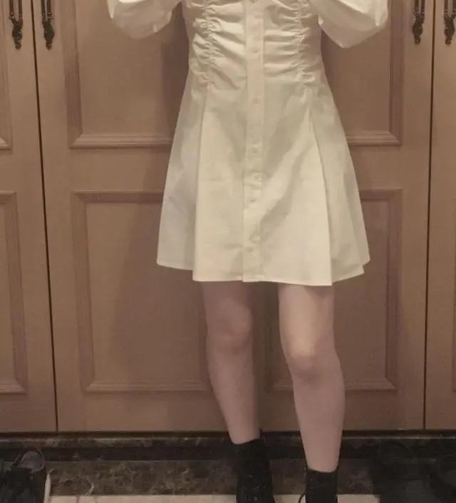 ★RAIVE★ Shirring Shirts Onepiece in Ivory VW2AO47003 Shirring Shirts Onepiece in Ivory VW2AO470-03 - 레이브