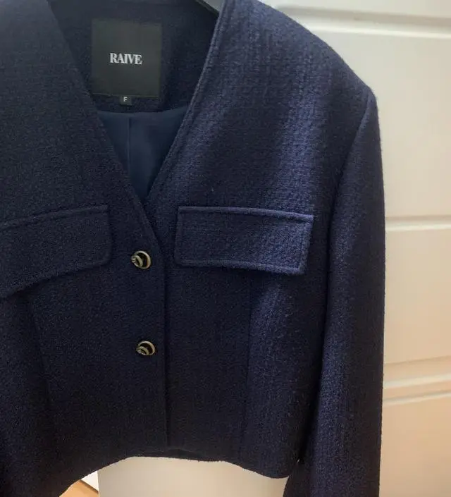 ★RAIVE★ Button Tweed Jacket in Navy VW2AJ09023 MUSINSA | RAIVE Button Tweed Jacket in Navy VW2AJ090-23