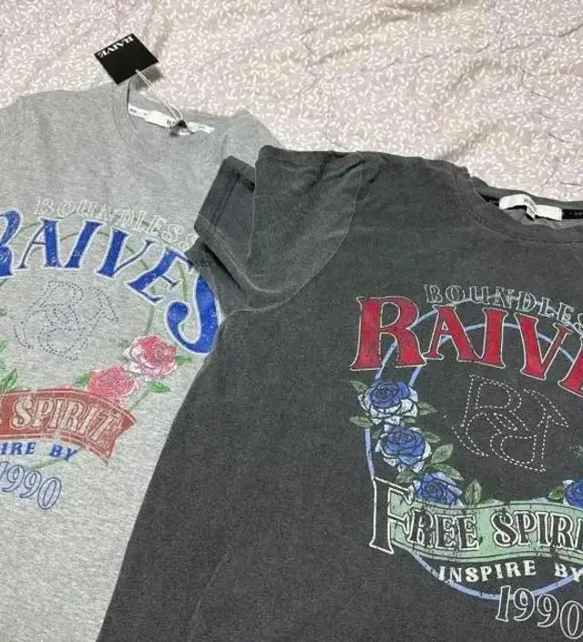 RAIVE ♥ New Vintage Rose Graphic T-shirt / 追跡付 New Vintage Rose Graphic T-shirt in Charcoal VW5ME927-9E - RAIVE