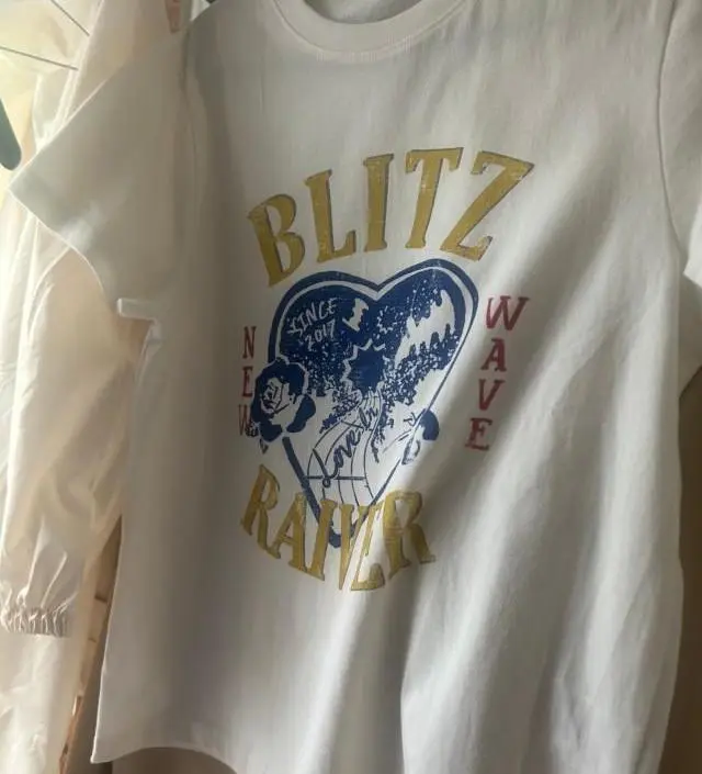 ●RAIVE● Pop New BLITZ Graphic T-Shirt Pop New BLITZ Graphic T-Shirt VW5ME603_3color - 레이브