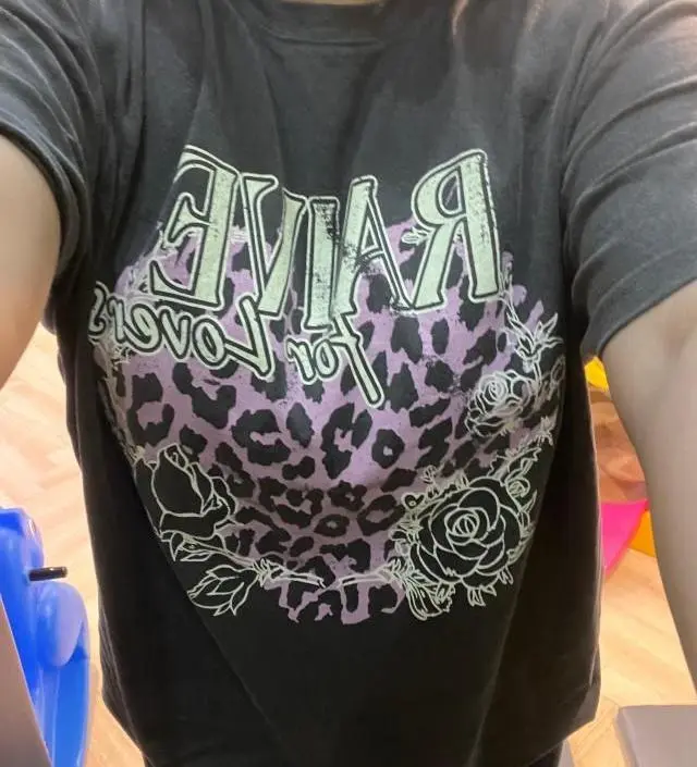 ★RAIVE★ Love Leopard Graphic Tshirt VW5ME607_3color 7/15 Pre-order) Love Leopard Graphic T-shirt VW5ME607_3color