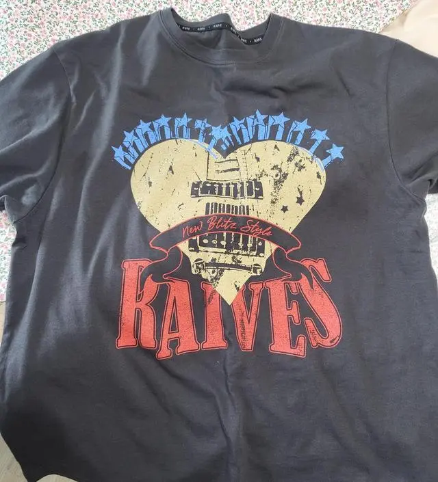 ★RAIVE★ Heart Ravers Graphic TShirt VW5ME602_2color Heart Ravers Graphic T-Shirt VW5ME602_2color - 레이브