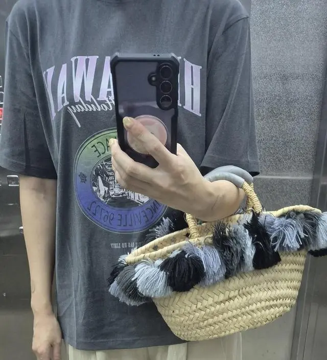 HIDE AWAY T-Shirt in D/Grey VW2ME124-13 - 레이브